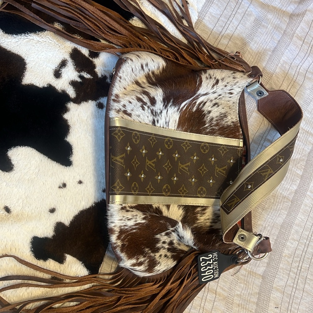 Brown and Tan HCC Louis Vuitton Fringe Bag